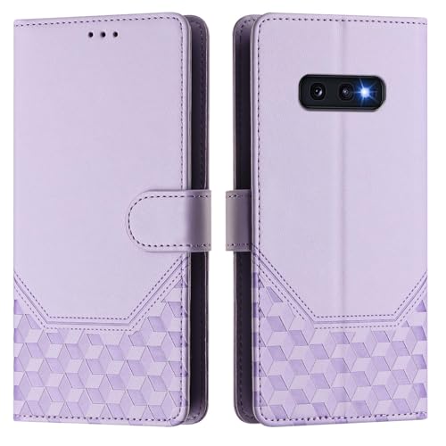 Galafu Hülle für Samsung Galaxy S10e Hülle, PU Leder Handyhülle mit RFID Schutz, Tasche Magnet Schutzhülle mit Standfunktion für Samsung S10e, Hellviolett von Galafu