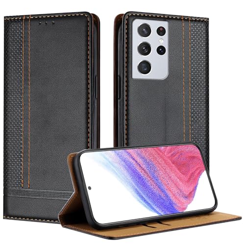 Galafu Hülle für Samsung Galaxy S21 Ultra Hülle, Stoßfeste PU Leder Flip Schutzhülle mit Standfunktion, Klappbar Wallet Handyhülle für Samsung S21 Ultra, Schwarz Galafu Hülle für Samsung Galaxy S21 Ultra Hülle, Stoßfeste PU Leder Flip Schutzhülle mit Standfunktion, Klappbar Wallet Handyhülle für Samsung S21 Ultra, Schwarz von Galafu