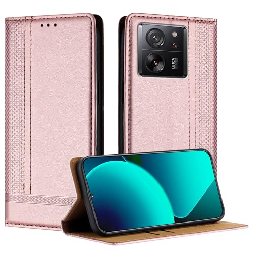 Galafu Hülle für Xiaomi 13T / Xiaomi 13T Pro Hülle, Stoßfeste PU Leder Flip Schutzhülle mit Standfunktion, Klappbar Wallet Handyhülle für Xiaomi 13T / Xiaomi 13T Pro, Roségold Galafu Hülle für Xiaomi 13T / Xiaomi 13T Pro Hülle, Stoßfeste PU Leder Flip Schutzhülle mit Standfunktion, Klappbar Wallet Handyhülle für Xiaomi 13T / Xiaomi 13T Pro, Roségold von Galafu