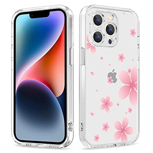 Galafu Hülle für iPhone 11 Pro Max, Transparente TPU Silikon Anti Gelb Handyhülle für Mädchen, Ultra Durchsichtig Dünn Stoßfest Anti-Kratz Schutzhülle für iPhone 11 Pro Max (6.5 inch), Rosa Blume -2 von Galafu