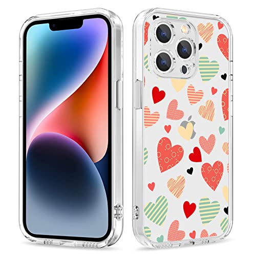 Galafu Hülle für iPhone 13 Pro, Stoßfest Transparenter TPU Silicone Hanyhülle, 360 Grad Komplettschutz Kratzfeste Ultra Durchsichtig Mädchen Schutzhülle für iPhone 13 Pro (6.1 inch), Bunte Liebe-1 von Galafu