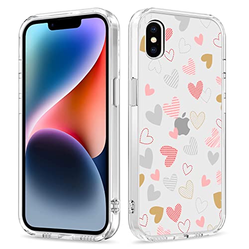 Galafu Hülle für iPhone XS Max, Transparente TPU Silikon Anti Gelb Handyhülle für Mädchen, Ultra Durchsichtig Dünn Stoßfest Anti-Kratz Schutzhülle für iPhone XS Max (6.5 inch), Bunte Liebe -3 von Galafu