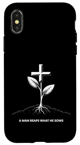 Ein Mann erntet das, was er sät Karma Life Lektion Hülle für iPhone X/XS Ein Mann erntet das, was er sät Karma Life Lektion Hülle für iPhone X/XS von Galatians 6:7-8