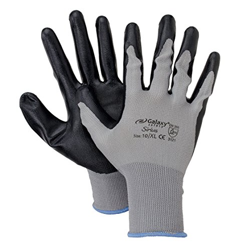Galaxy Safety 201 10 Handschuhe Nitril schwarz und grau 10/XL von Galaxy Safety
