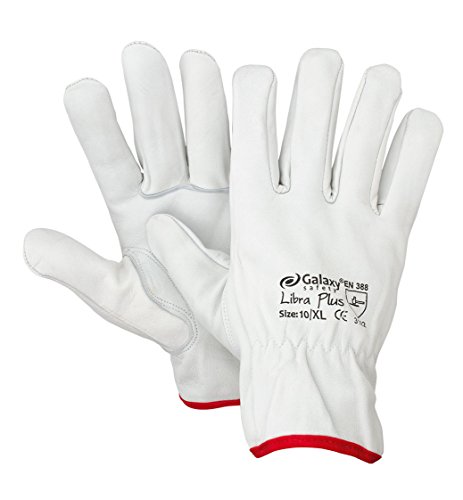 Galaxy Safety 219 09 der-Handschuhe Leder Weiß 9/Large von Galaxy Safety