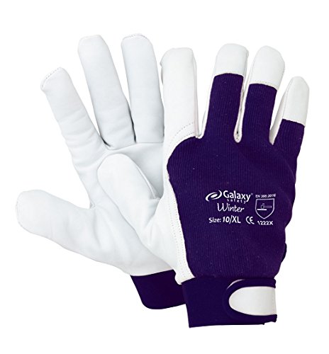 Galaxy Safety 255 09 der-Handschuhe Leder blanc-navy Blue 9/Large von Galaxy Safety