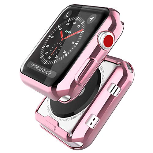 GW Schutzhülle für Apple Watch Serie 3 2 1 38/40/42/44 mm, mit eingebautem TPU-Displayschutz, Rundum-Schutzhülle, hochauflösend, transparent, ultradünn, für Apple iWatch 42 mm von Galaxy Wireless