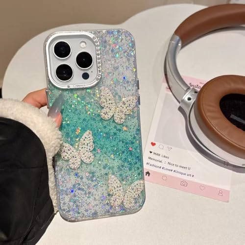 Galful Glitzer Handyhülle für iPhone 11 Hülle,Glitzernd 3D Schmetterling Aesthetic Kristall Frauen Mädchen Schutzhülle Kameraschutz Weich TPU Stoßfest Case Cover-Grün Galful Glitzer Handyhülle für iPhone 11 Hülle,Glitzernd 3D Schmetterling Aesthetic Kristall Frauen Mädchen Schutzhülle Kameraschutz Weich TPU Stoßfest Case Cover-Grün von Galful