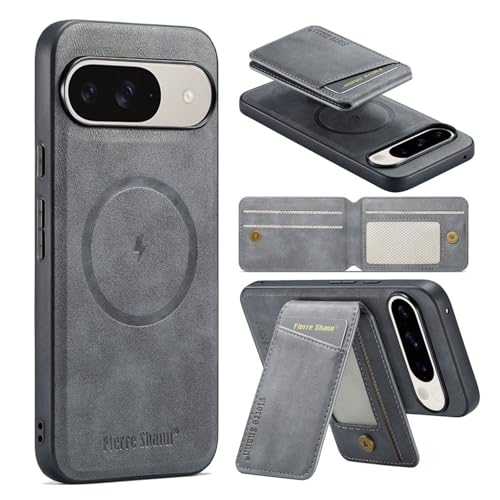 Galful Magnetisch für Google Pixel 9 Pro/Google Pixel 9 Hülle Leder Handyhülle mit Kartenfächer und Standfunktion Schutzhülle Abnehmbar Wallet Case Premium PU Lederhülle für Pixel 9/9 Pro-Grau Galful Magnetisch für Google Pixel 9 Pro/Google Pixel 9 Hülle Leder Handyhülle mit Kartenfächer und Standfunktion Schutzhülle Abnehmbar Wallet Case Premium PU Lederhülle für Pixel 9/9 Pro-Grau von Galful