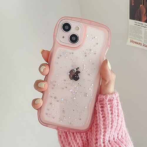 Galful Handyhülle iPhone 14 Plus Hülle Glitzer Niedliche Wellenrahmen Lockige Form Transparent Case Glänzende Weich TPU Anti-Fingerabdruck Schutzhülle Kratzfest Handytasche für Frauen-Pink Galful Handyhülle iPhone 14 Plus Hülle Glitzer Niedliche Wellenrahmen Lockige Form Transparent Case Glänzende Weich TPU Anti-Fingerabdruck Schutzhülle Kratzfest Handytasche für Frauen-Pink von Galful