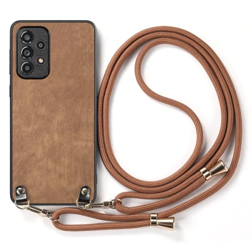 Galful Handykette für Samsung Galaxy S22 Hülle mit Band,PU Leder Handyhülle mit Schnur TPU Silikonhülle Ultra Dünn Schutzhülle mit Abnehmbar Kordel zum Umhängen Stoßfest Necklace Case-Braun Galful Handykette für Samsung Galaxy S22 Hülle mit Band,PU Leder Handyhülle mit Schnur TPU Silikonhülle Ultra Dünn Schutzhülle mit Abnehmbar Kordel zum Umhängen Stoßfest Necklace Case-Braun von Galful