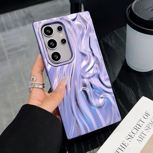 Galful Hülle für Samsung Galaxy S23 Ultra Handyhülle Gliter Tinfoil Galvanischen Case Wasser Ripple Muster Anti-Fingerabdruck Weiche TPU Schutzhülle Stossfest Bumper Case Cover-Violett Galful Hülle für Samsung Galaxy S23 Ultra Handyhülle Gliter Tinfoil Galvanischen Case Wasser Ripple Muster Anti-Fingerabdruck Weiche TPU Schutzhülle Stossfest Bumper Case Cover-Violett von Galful