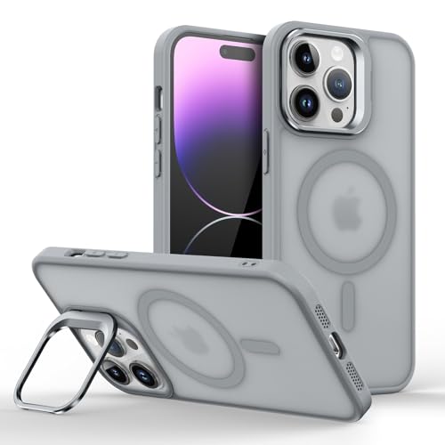 Galful Magnetisch Handyhülle für iPhone 15 Pro Max Hülle mit Ständer,Matt Schutzhülle iPhone 15 Pro Max Case Integrierter Kamera Ringständer Transluzent Hülle Anti-Fingerabdruck Stoßfest Cover-Grau Galful Magnetisch Handyhülle für iPhone 15 Pro Max Hülle mit Ständer,Matt Schutzhülle iPhone 15 Pro Max Case Integrierter Kamera Ringständer Transluzent Hülle Anti-Fingerabdruck Stoßfest Cover-Grau von Galful