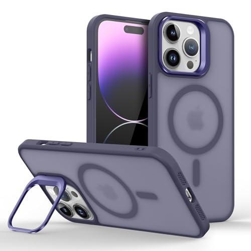 Galful Magnetisch Handyhülle für iPhone 16 Pro Hülle mit Ständer,Matt Schutzhülle iPhone 16 Pro Case Integrierter Kamera Ringständer Transluzent Hülle Anti-Fingerabdruck Stoßfest Cover-Lila Galful Magnetisch Handyhülle für iPhone 16 Pro Hülle mit Ständer,Matt Schutzhülle iPhone 16 Pro Case Integrierter Kamera Ringständer Transluzent Hülle Anti-Fingerabdruck Stoßfest Cover-Lila von Galful