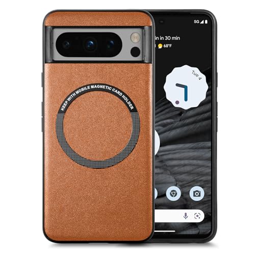 Galful Magnetische Handyhülle für Google Pixel 7A Hülle,Premium PU Lederhülle Rutschfestes Mattierte Anti-Fingerabdruck Stoßfeste Kratzfeste Schutzhülle für Pixel 7a Case-braun von Galful