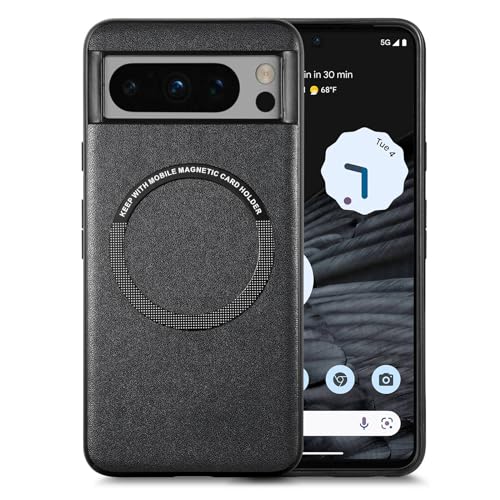 Galful Magnetische Handyhülle für Google Pixel 7A Hülle,Premium PU Lederhülle Rutschfestes Mattierte Anti-Fingerabdruck Stoßfeste Kratzfeste Schutzhülle für Pixel 7a Case-schwarz von Galful