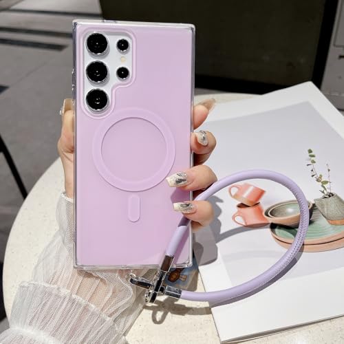 Galful Magnetische Handykette für Samsung Galaxy S23 Plus Hülle mit Armband Handyhülle Samsung S23 Plus Hardcase Kompatibel mit MagSafe Kratzfest Schutzhülle mit Kordel zum Umhängen Cover-Violett Galful Magnetische Handykette für Samsung Galaxy S23 Plus Hülle mit Armband Handyhülle Samsung S23 Plus Hardcase Kompatibel mit MagSafe Kratzfest Schutzhülle mit Kordel zum Umhängen Cover-Violett von Galful