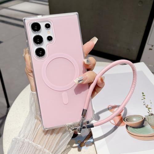 Galful Magnetische Handykette für Samsung Galaxy S24 FE Hülle mit Armband Handyhülle Samsung S24 FE Hardcase Kompatibel mit MagSafe Kratzfest Schutzhülle mit Kordel zum Umhängen Cover-Rosa Galful Magnetische Handykette für Samsung Galaxy S24 FE Hülle mit Armband Handyhülle Samsung S24 FE Hardcase Kompatibel mit MagSafe Kratzfest Schutzhülle mit Kordel zum Umhängen Cover-Rosa von Galful