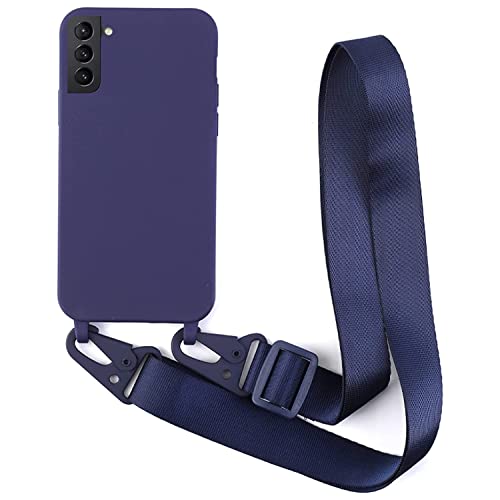 Handykette für Samsung Galaxy S22 Hülle, Silikon Handyhülle mit Umhängeband Smartphone Necklace Schutzhülle Bumper mit Band Stossfest Umhängen Case Cover für Samsung Galaxy S22 6.1" Dunkelblau von Galful