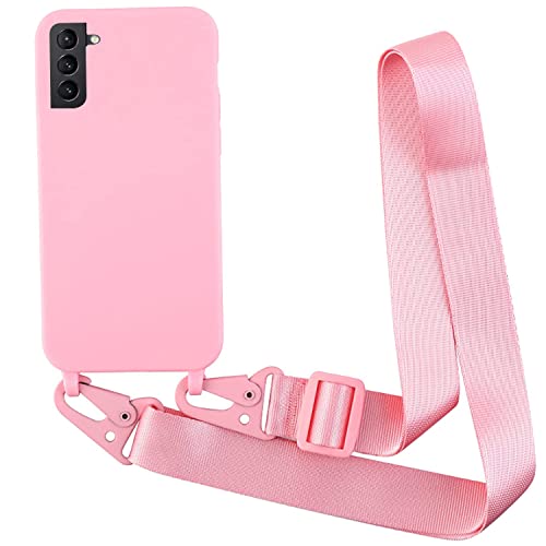 Handykette hülle für Samsung Galaxy S22 Plus Handyhülle mit Band Slim TPU Schutzhülle mit Abnehmbar Kordel Stossfest Bumper Cover Halsband Lanyard Silikonhülle Soft Case 6.6" Hell-Pink von Galful