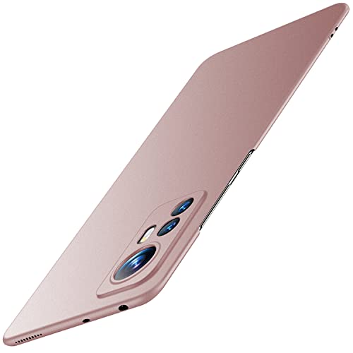 Hülle für Xiaomi Mi 12 Pro 5G, Ultra Dünn Matt Handyhülle Slim Schutzhülle Kratzschutz Stoßfest Hardcase Anti-Rutsch Bumper Hard PC Xiaomi Mi 12 Pro TPU Case Cover 6.73" Roségold von Galful