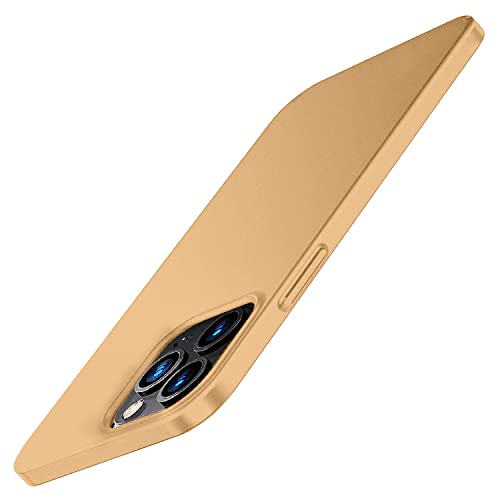 iPhone 13 Pro Max Hülle 2021, Ultra Dünn Matte Handyhülle Slim Schutzhülle Kratzschutz Hardcase Anti-Rutsch Hard PC Case Cover Kompatibel mit iPhone 13 Pro Max, 6.7 Zoll -Gold von Galful