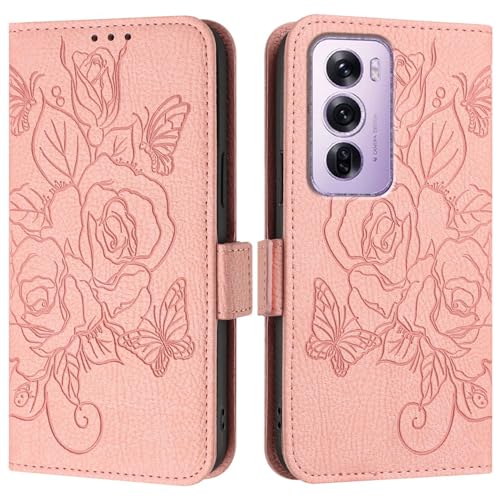 GaliJialiB Handyhülle Kompatibel mit Oppo Reno 12 Pro Hülle, Brieftaschen-Hülle, schlankes PU-Leder-Handy-Flip-Folio-Gehäuse, stoßfeste Schutzhülle mit Kartenhaltern + Handschlaufe Schutzhülle(Pink) GaliJialiB Handyhülle Kompatibel mit Oppo Reno 12 Pro Hülle, Brieftaschen-Hülle, schlankes PU-Leder-Handy-Flip-Folio-Gehäuse, stoßfeste Schutzhülle mit Kartenhaltern + Handschlaufe Schutzhülle(Pink) von GaliJialiB