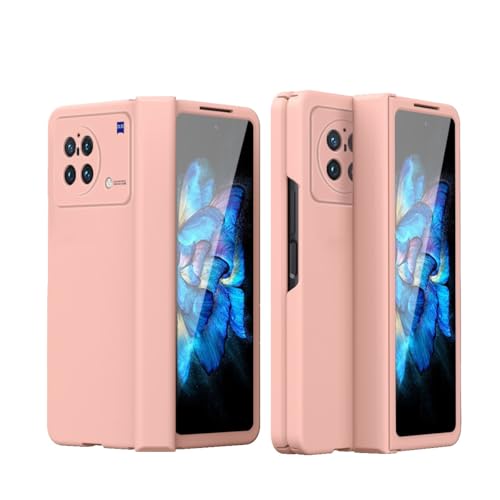 GaliJialiB Handyhülle Kompatibel mit Vivo X Fold Hülle mit Displayschutzfolie und Scharnierschutz, stoßfeste Ganzkörper-Hart-PC-Schutzhülle Compatible with Vivo X Fold Schutzhülle(Pink) von GaliJialiB