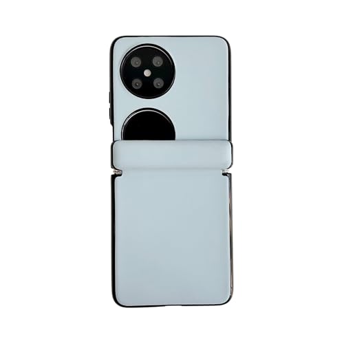 GaliJialiB Handyhülle Lederhülle kompatibel mit Huawei P50 Pocket mit magnetischem Scharnierschutz, ultradünne, stoßfeste, robuste Schutzhülle, Anti-Fingerabdruck-Körnung Schutzhülle(Blue) von GaliJialiB