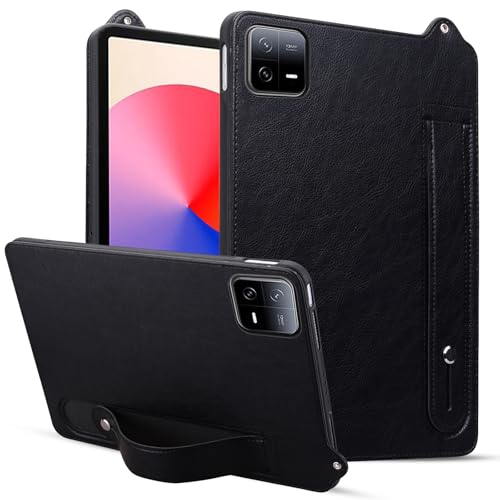 GaliJialiB Tablet PC Hülle Kompatibel mit Xiaomi Mi Pad 6/6 Pro 2023 11,2 Zoll stoßfester Ständer Handschlaufe Tablet-Hülle Leder TPU Tablet-Hülle Schutzhülle(Black) von GaliJialiB