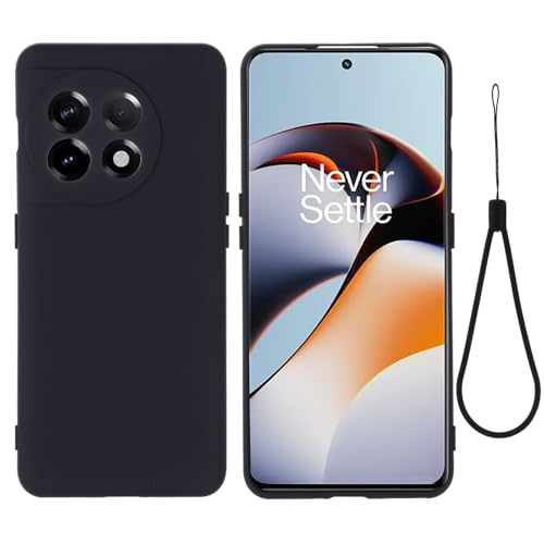 Handyhülle, kompatibel mit OnePlus ACE 2, kratzfest, dünn, dünn, Flüssigsilikon, weiches TPU-Gummi, vollständiger Kameraschutz, Bumper, reine Farbe, einfache Abdeckung, mit Handgelenkband, Schwarz Handyhülle, kompatibel mit OnePlus ACE 2, kratzfest, dünn, dünn, Flüssigsilikon, weiches TPU-Gummi, vollständiger Kameraschutz, Bumper, reine Farbe, einfache Abdeckung, mit Handgelenkband, Schwarz von GaliJialiB