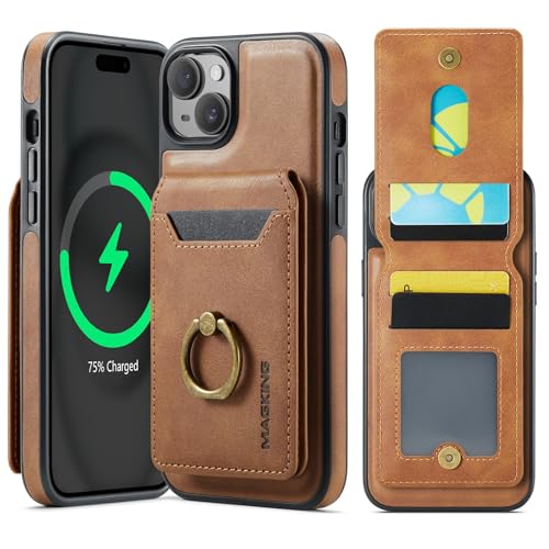 Handyhülle Abnehmbare Hülle Kompatibel mit iPhone 14 Plus Brieftaschenhülle mit Kartenhalter, 2-in-1-Ledertaschen-Slim-Case mit RFID-blockierendem Magnetständer, abnehmbare, stoßfeste Telefonabdeckung von GaliJialiB