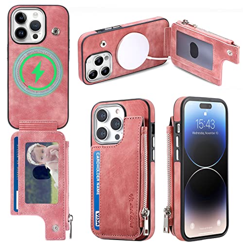Handyhülle Brieftaschen-Hülle, kompatibel mit iPhone 14 Pro Hülle 6,1 Zoll, Premium-PU-Leder-Brieftaschen-Handyhülle mit Kartenhalter, schützende, stoßfeste Abdeckung [unterstützt -Ladegerät] Schutzhü von GaliJialiB