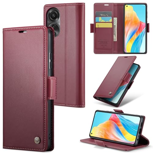 Handyhülle Brieftaschen-Hülle kompatibel mit Oppo A78 4G, mit Kartenhalter und RFID-blockierendem Leder-Geldbörsen-Magnetverschluss, langlebige, stoßfeste, kratzfeste Handyhülle Compatible with Oppo A von GaliJialiB