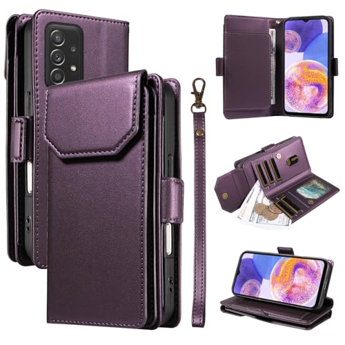 Handyhülle Compatible with Samsung Galaxy M13 4G Wallet Case with Card Holder for Women and Men, Fashion PU Leather Cover Side Buckle Hand Strap Wallet Phone Case Fit for Galaxy M13 6.6" Schutzhülle(P Handyhülle Compatible with Samsung Galaxy M13 4G Wallet Case with Card Holder for Women and Men, Fashion PU Leather Cover Side Buckle Hand Strap Wallet Phone Case Fit for Galaxy M13 6.6" Schutzhülle(P von GaliJialiB