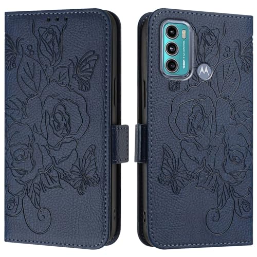 Handyhülle Kompatibel mit Motorola Moto G60/G40 Fusion Hülle, Brieftaschen-Hülle, schlankes PU-Leder-Handy-Flip-Folio-Gehäuse, stoßfeste Schutzhülle mit Kartenhaltern + Handschlaufe Schutzhülle(Blue) Handyhülle Kompatibel mit Motorola Moto G60/G40 Fusion Hülle, Brieftaschen-Hülle, schlankes PU-Leder-Handy-Flip-Folio-Gehäuse, stoßfeste Schutzhülle mit Kartenhaltern + Handschlaufe Schutzhülle(Blue) von GaliJialiB
