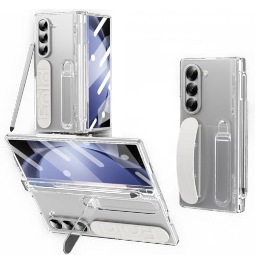 Handyhülle Kompatibel mit Samsung Galaxy Z Fold 5 Hülle mit S-Stifthalter und Scharnier, schützender und kratzfester Displayschutzhülle, stoßfeste Ganzkörper-Schutzhülle Schutzhülle(Clear) von GaliJialiB