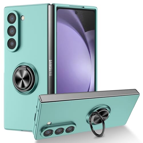 Handyhülle Kompatibel mit Samsung Galaxy Z Fold 6 Hülle mit drehbarem Ringständer, schlanke, stoßfeste Hartschale, Ganzkörper-Schutzhülle Compatible with Samsung Galaxy Z Fold 6 Schutzhülle(Light blue Handyhülle Kompatibel mit Samsung Galaxy Z Fold 6 Hülle mit drehbarem Ringständer, schlanke, stoßfeste Hartschale, Ganzkörper-Schutzhülle Compatible with Samsung Galaxy Z Fold 6 Schutzhülle(Light blue von GaliJialiB