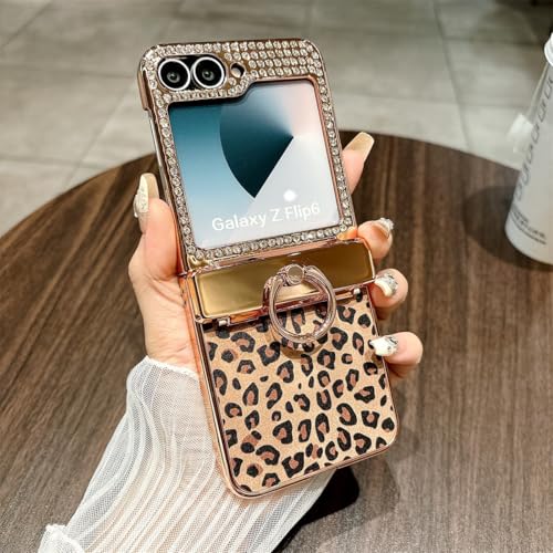 Handyhülle Leichte Hülle kompatibel mit Samsung Galaxy Z Flip 6, galvanisiertes PC-Gehäuse mit luxuriösem Muster aus Leder mit Scharnier und Ständer, Fallschutz, stoßfest, vollständiger, robuster Schu Handyhülle Leichte Hülle kompatibel mit Samsung Galaxy Z Flip 6, galvanisiertes PC-Gehäuse mit luxuriösem Muster aus Leder mit Scharnier und Ständer, Fallschutz, stoßfest, vollständiger, robuster Schu von GaliJialiB