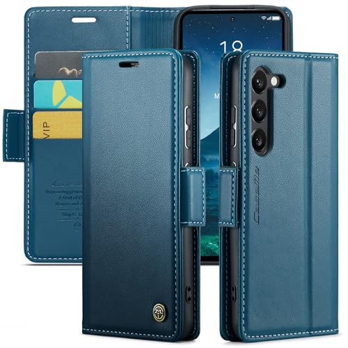 Handyhülle Magnetische Slim-Fit-Hülle Compatible with Samsung Galaxy S24 mit Kartenhalter, RFID-blockierende Lederbrieftasche mit Magnetverschluss, langlebige, stoßfeste, kratzfeste Handyhülle Compati von GaliJialiB