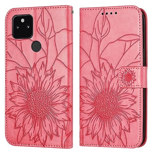 Handyhülle Schlanke Hülle kompatibel mit Google Pixel 5A, Brieftaschen-Hülle mit Kartenhalter, geprägtes Blumencover, Leder-Folio-Klapphülle, stoßfeste Schutzhülle Compatible with Damen Schutzhülle(Ro Handyhülle Schlanke Hülle kompatibel mit Google Pixel 5A, Brieftaschen-Hülle mit Kartenhalter, geprägtes Blumencover, Leder-Folio-Klapphülle, stoßfeste Schutzhülle Compatible with Damen Schutzhülle(Ro von GaliJialiB