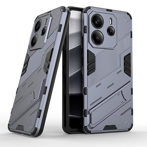 Handyhülle kompatibel mit Xiaomi Redmi Note 14 4G (ausländische Version), Ständer, stoßfeste Handyhülle, PC- und TPU-Handyhülle, Schutzhülle (Grau) von GaliJialiB