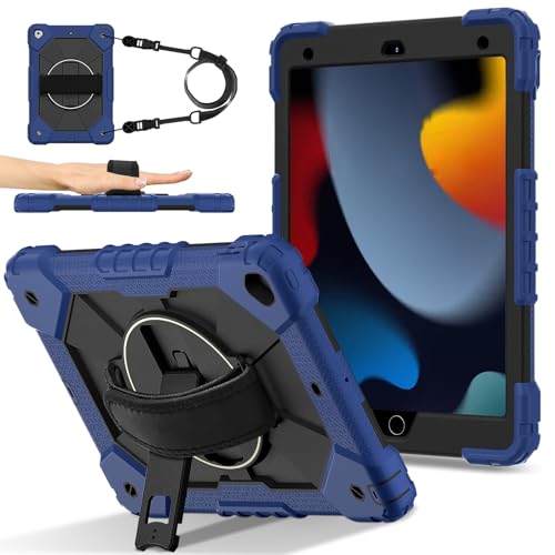 Robuste Schutzhülle für iPad 9. / 8. / 7. Generation 2021 / 2020 / 2019, robuste Schutzhülle mit verstellbarem Ständer und Schultergurt, mit Handgelenkschlaufe, kinderfreundlich, T Robuste Schutzhülle für iPad 9. / 8. / 7. Generation 2021 / 2020 / 2019, robuste Schutzhülle mit verstellbarem Ständer und Schultergurt, mit Handgelenkschlaufe, kinderfreundlich, T von GaliJialiB