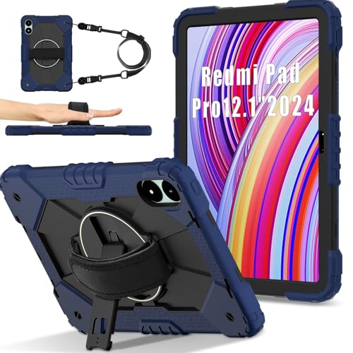 Tablet-PC-Hülle, kompatibel mit Xiaomi Redmi Pad Pro 12,1 Zoll / Poco Pad 12,1 Zoll Tablet-Hülle, vollständiger Schutz, stoßfest, 360 Grad drehbar, Multifunktions-Griffhalterung + Schultergurt Tablet-PC-Hülle, kompatibel mit Xiaomi Redmi Pad Pro 12,1 Zoll / Poco Pad 12,1 Zoll Tablet-Hülle, vollständiger Schutz, stoßfest, 360 Grad drehbar, Multifunktions-Griffhalterung + Schultergurt von GaliJialiB