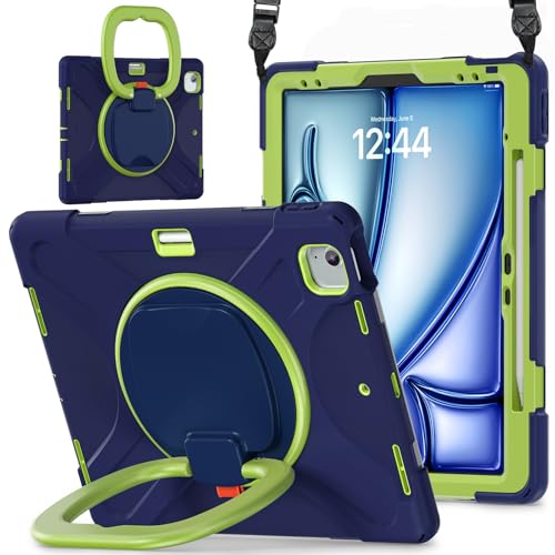 Tablet PC Hülle Hülle kompatibel mit iPad Air 13 Zoll M3 2025/Air 13 Zoll M2 2024, robuste, stoßfeste TPU-Kinderhülle, 360 Grad drehbare Multifunktions-Griffhalterung + robuste Abdeckung mit Schulterg Tablet PC Hülle Hülle kompatibel mit iPad Air 13 Zoll M3 2025/Air 13 Zoll M2 2024, robuste, stoßfeste TPU-Kinderhülle, 360 Grad drehbare Multifunktions-Griffhalterung + robuste Abdeckung mit Schulterg von GaliJialiB