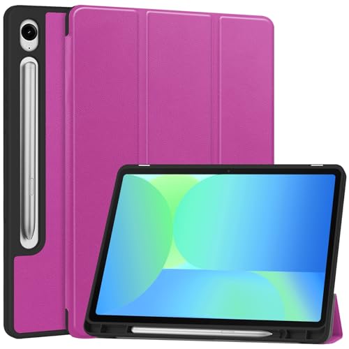 Tablet PC Hülle Kompatibel mit Samsung Galaxy Tab S10 FE/S9 FE 10,9 Zoll Hülle, schlanke Tablet-Schutzhülle, Auto Wake Sleep, weiche TPU-Schutzhülle, Smart Cover mit Stifthalter Schutzhülle(Purple) von GaliJialiB
