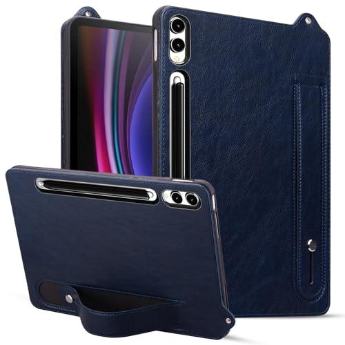 Tablet PC Hülle Kompatibel mit Samsung Galaxy Tab S10 Ultra /S9 Ultra /S8 Ultra 14,6 Zoll 2024 SM-X920/X926B/X910/X900, stoßfest, mit Ständer, Handschlaufe, Tablet-Hülle aus Leder, TPU Schutzhülle(Blu Tablet PC Hülle Kompatibel mit Samsung Galaxy Tab S10 Ultra /S9 Ultra /S8 Ultra 14,6 Zoll 2024 SM-X920/X926B/X910/X900, stoßfest, mit Ständer, Handschlaufe, Tablet-Hülle aus Leder, TPU Schutzhülle(Blu von GaliJialiB