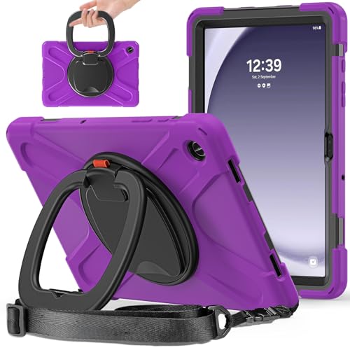 Tablet-Schutzhülle kompatibel mit Samsung Galaxy Tab A9 Plus 27,9 cm (11 Zoll) (2023) SM-X210/SM-216/SM-X218, robuste TPU-Schutzhülle, stoßfest, 360 Grad drehbare Multifunktions-Griffhalterung und von GaliJialiB