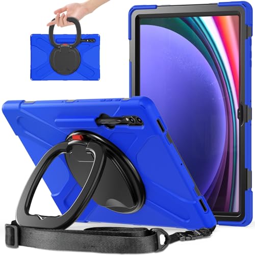 Tablet-Schutzhülle kompatibel mit Samsung Galaxy Tab S10 Ultra 14,6 Zoll 2024 SM-X920, strapazierfähig, TPU, stoßfest, Kinderhülle, 360 Grad drehbar, Multifunktions-Griff und Schultergurt, robuste von GaliJialiB