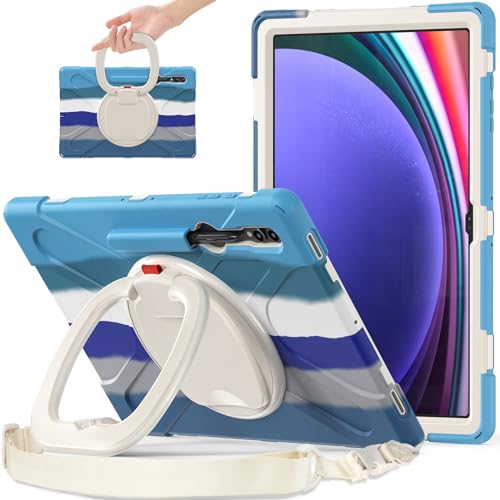 Tablet-Schutzhülle kompatibel mit Samsung Galaxy Tab S10 Ultra 14,6 Zoll 2024 SM-X920, strapazierfähig, TPU, stoßfest, Kinderhülle, 360 Grad drehbar, Multifunktions-Griff und Schultergurt, robuste von GaliJialiB